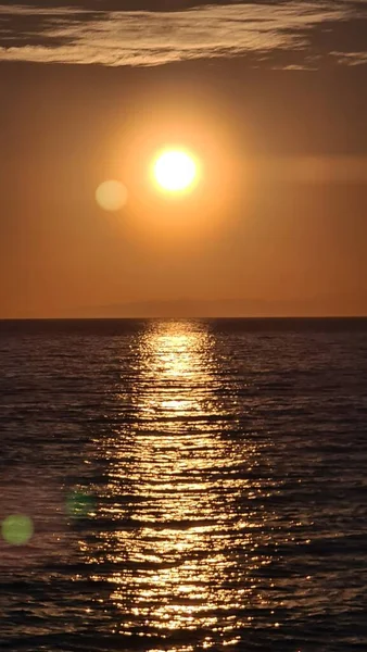 Génova Italia Enero 2022 Hermosa Puesta Sol Sobre Mar Invierno —  Fotos de Stock
