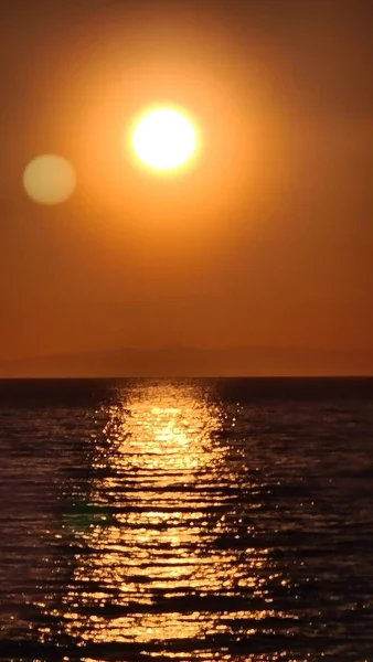 Génova Italia Enero 2022 Hermosa Puesta Sol Sobre Mar Invierno — Foto de Stock