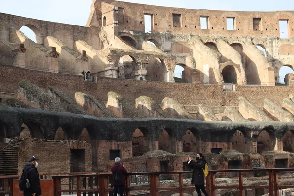 Rome Olaszország 2022 Február Panorámás Kilátás Colosseum Belsejére Rómában Olaszországban — Stock Fotó