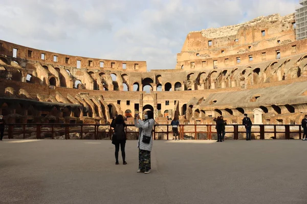 Roma Italia Febrero 2022 Vista Panorámica Del Interior Del Coliseo —  Fotos de Stock