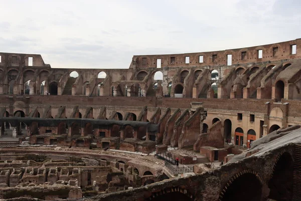 Řím Itálie Února 2022 Panoramatický Pohled Vnitřní Část Kolosea Italském — Stock fotografie