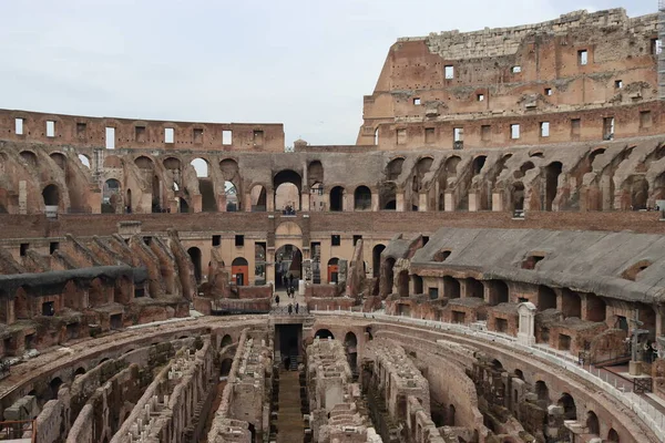 Rome Italy Şubat 2022 Roma Talya Colosseum Kısmının Panoramik Görüntüsü — Stok fotoğraf