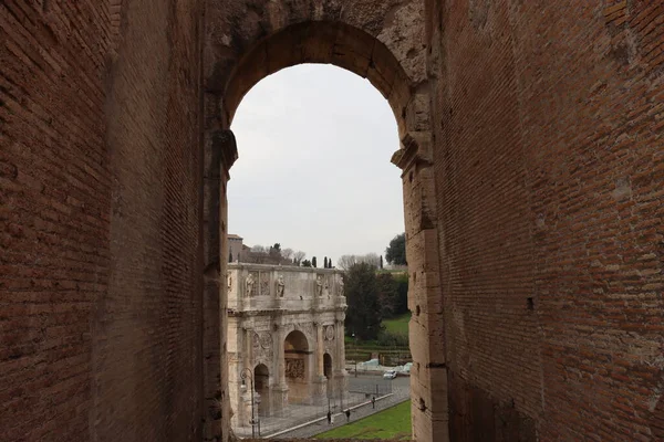 Rom Italien Februar 2022 Blick Ins Innere Des Kolosseums Rom — Stockfoto