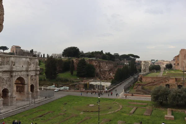 Rome Italy February 2022 Panoramic View Part Colosseum City Rome — Stock Photo, Image