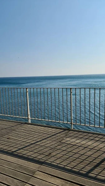 Savona Italy February 2022 Panorama Blue Sea Light Water Ocean — Stock Photo, Image