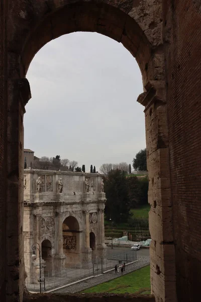 Roma Italia Febrero 2022 Vista Panorámica Del Interior Del Coliseo — Foto de Stock