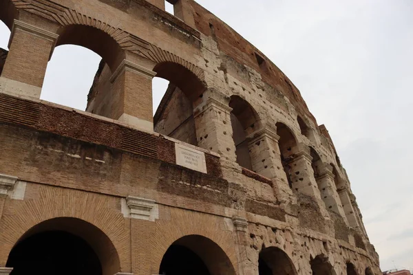 Roma Itália Fevereiro 2022 Vista Panorâmica Parte Interna Coliseu Cidade — Fotografia de Stock