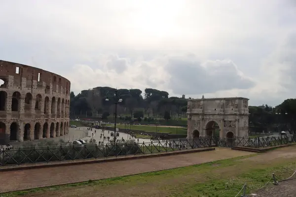 Rome Italy February 2022 Panoramic View Colosseum City Rome Italy — Fotografia de Stock