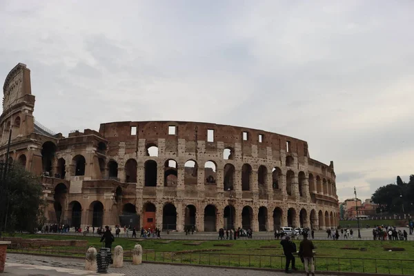 Rome Italien Februari 2022 Panoramautsikt Runt Colosseum Rom Italien Kall — Stockfoto