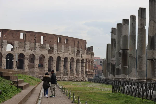 Rome Italy February 2022 Panoramic View Colosseum City Rome Italy — стоковое фото
