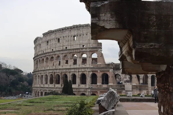 Rome Italy February 2022 Panoramic View Colosseum City Rome Italy — ストック写真