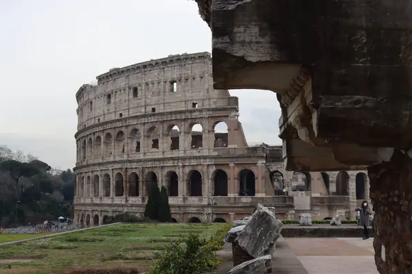 Roma Italia Febrero 2022 Vista Panorámica Alrededor Del Coliseo Roma — Foto de Stock