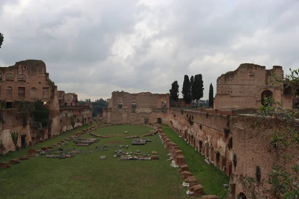 Rome Italië Februari 2022 Panoramisch Uitzicht Het Colosseum Rome Italië — Stockfoto