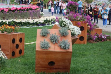 Cenova, Itay - 03 Mayıs 2022: Euroflora bir çiçek sergisi ve süs bitkisi Cenova 'nın Nervi parklarında yer alan başlıca çiçek sergilerinden biri..