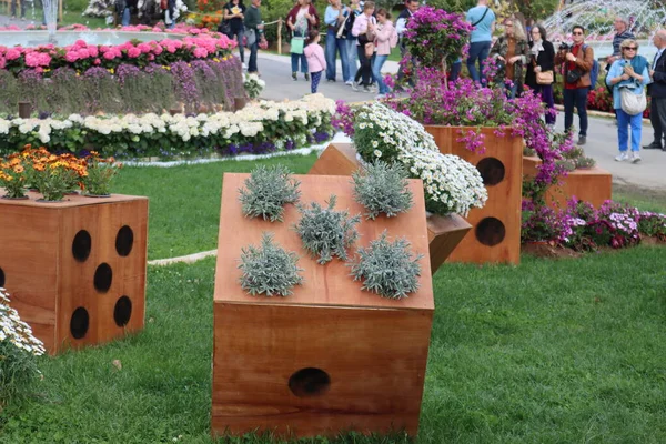 Cenova, Itay - 03 Mayıs 2022: Euroflora bir çiçek sergisi ve süs bitkisi Cenova 'nın Nervi parklarında yer alan başlıca çiçek sergilerinden biri..