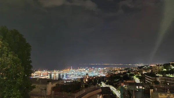 Gênova Itália Maio 2022 Vista Panorâmica Mar Até Cidade Velha — Fotografia de Stock