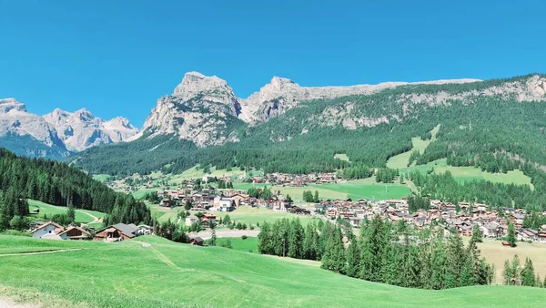 Val Badia Italy July 2022 Italian Dolomites Small Village Corvara — Stok Foto