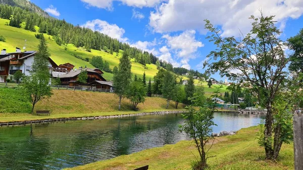 Val Badia Italy July 2022 Italian Dolomites Small Village Corvara — Fotografia de Stock