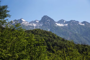 güzel Kafkas Dağları, sochi, Rusya Federasyonu. Krasnaya polyana Kayak Merkezi