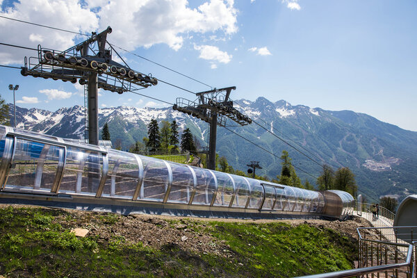 Beautiful Caucasus Mountains, Sochi, Russia. Krasnaya Polyana Ski Resort