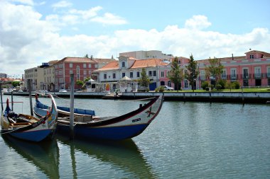 Boats in the city of Aveiro - Portugal clipart