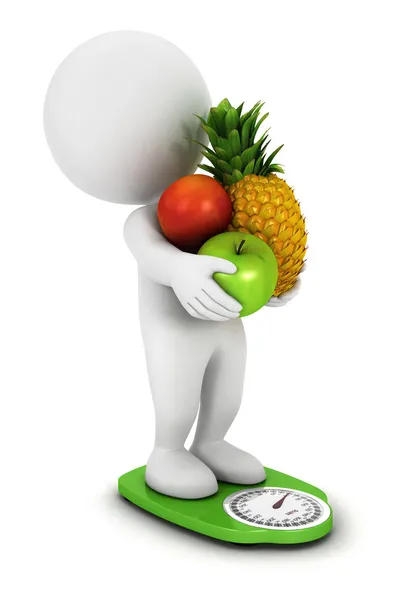 Dieta de frutas blancas 3d —  Fotos de Stock