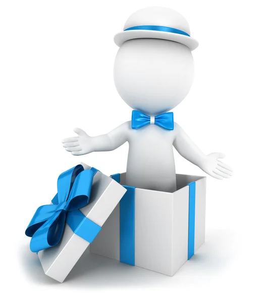 3d white inside a gift — Stock Photo, Image