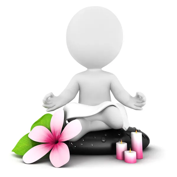 3D vit meditation — Stockfoto