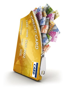 3d open credit card clipart
