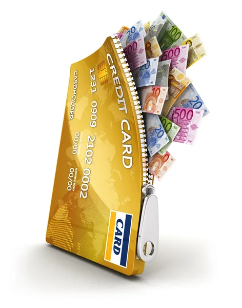 3d cartão de crédito aberto Fotos De Bancos De Imagens