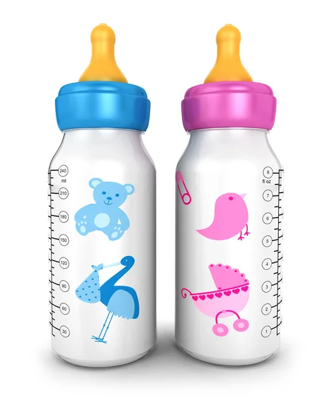 3d feeding bottles — Stock Photo, Image