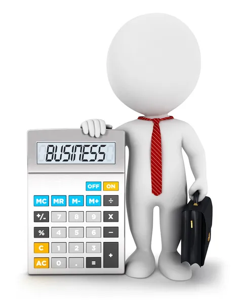 3d white business calculator — Stock Photo, Image