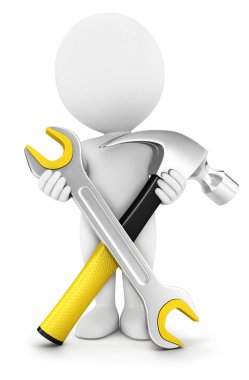 tamir araçları ile 3D beyaz