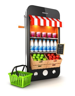 3D süpermarket smartphone