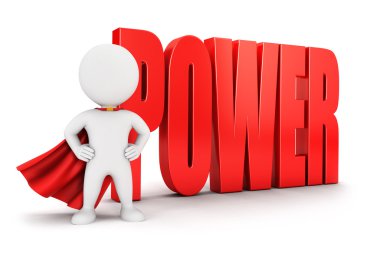 3D beyaz insanları power