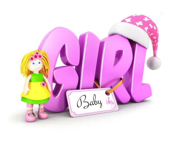 3d word girl concept — Stock Photo, Image