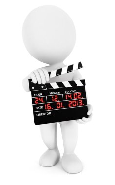 3D beyaz insanlar film tokmağı