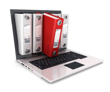 3D telli defter laptop içinde