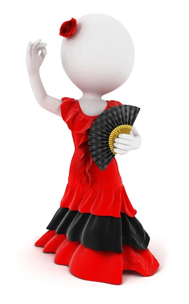 3D vita människor flamencodansare — Stockfoto