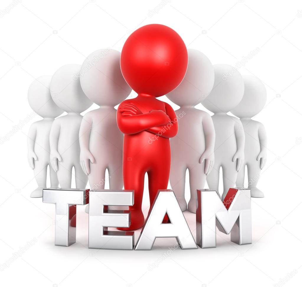 3d white people team with a leader Stock Photo by ©3Dmask 48186147