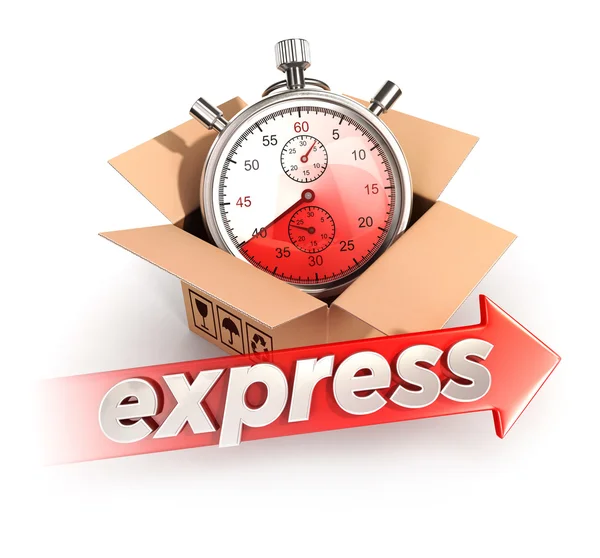 3d conceito de entrega expressa — Fotografia de Stock