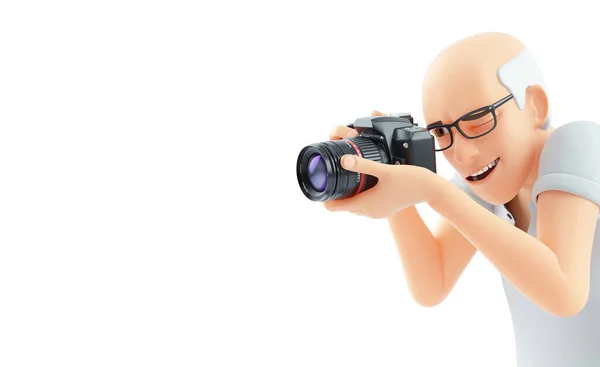 Senior Man Taking Photo Camera Illustration Isoliert Auf Weißem Hintergrund — Stockfoto