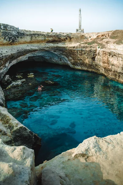 Une Vue Magnifique Sur Grotte Poésie Dans Les Pouilles — Photo