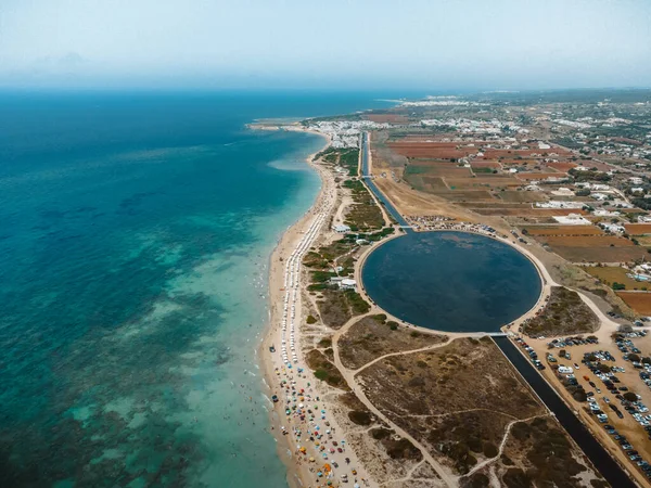 Una Fantástica Playa Puglia Maldive Del Salento —  Fotos de Stock