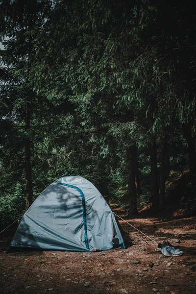Une Journée Camping Fantastique Dans Une Tente — Photo