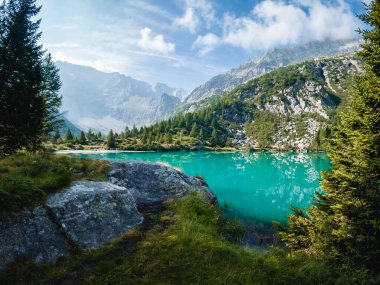 a beautifull view on the aviolo lake