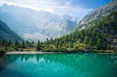 a beautifull view on the aviolo lake