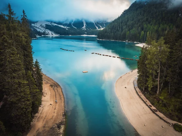Fantastic View Braies Lake — Stockfoto