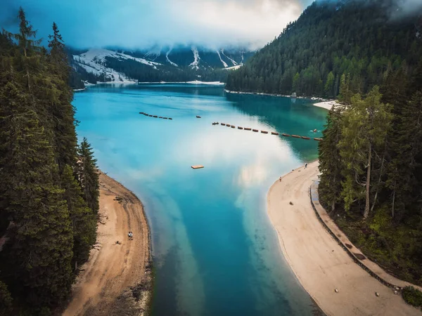 Fantastic View Braies Lake — Stock Fotó