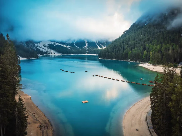 Fantastic View Braies Lake — Stock Photo, Image